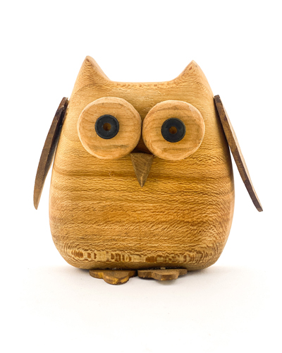 مجسمه چوبی جغد دستساز | دکوری خاص برای میز، کتابخانه یا شلف دیواری