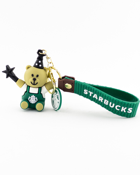 جاسوییچی فانتزی طرح خرس با لباس استارباکس