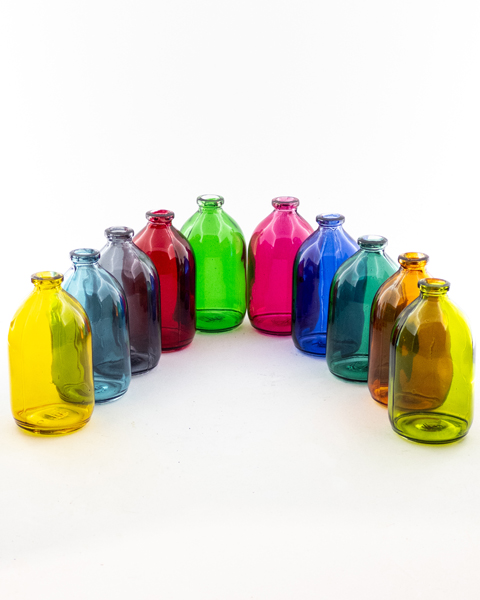 گلدان شیشه‌ای  رنگی E– مخصوص گیاهان خشک و ریشه دار در آب