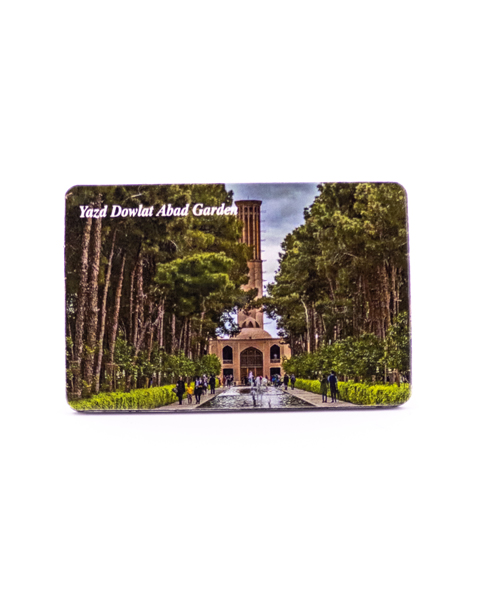 مگنت یخچال با تصویر باغ دولت‌آباد یزد؛ جلوه‌ای از هنر و باد در دل کویر