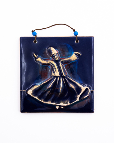 آویز خشتی دیوارکوب دست‌ساز با طرح رقص سماع