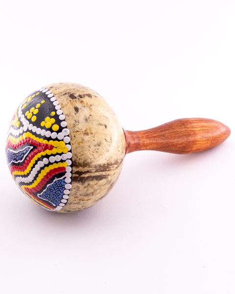 شیکر (ماراکاس) دستساز نپال | ساز ریتمیک سنتی با طرح بومی و چوب طبیعی