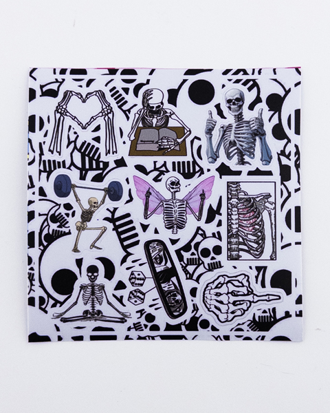 پک استیکر اسکلت فانتزی – مجموعه‌ای خلاقانه از برچسب‌های آناتومیک و کارتونی