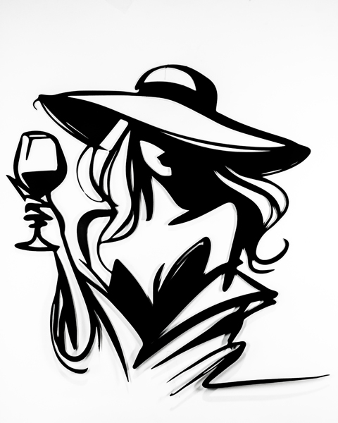 دیوارکوب فلزی طرح زن با کلاه – دکور خاص و هنری برای دیوار منزل و کافه