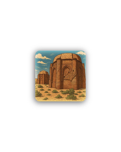 مگنت یخچالی برج‌های دوقلوی خرقان قزوین | شاهکار آجری دوره سلجوقی