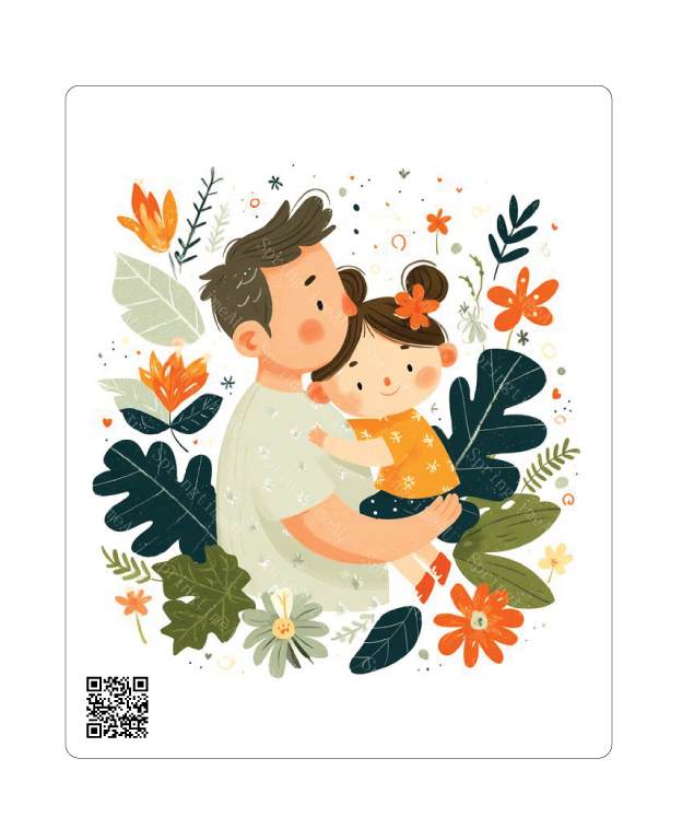 کارت پستال فانتزی طرح پدر و دختر | دارای QR Code اختصاصی با پیام و موزیک دلخواه