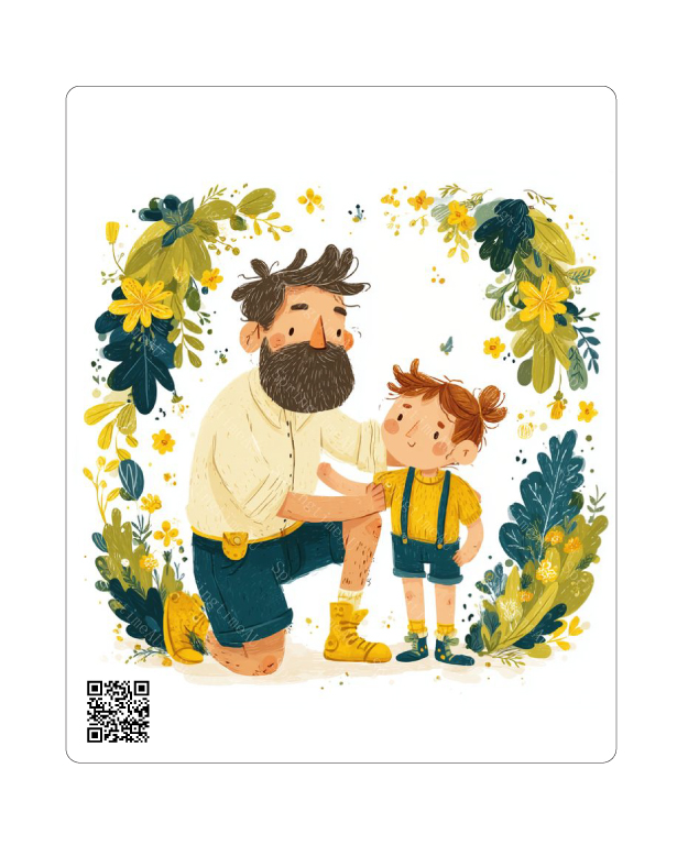 کارت پستال فانتزی طرح پدر و دختر | دارای QR Code اختصاصی با پیام و موزیک دلخواه