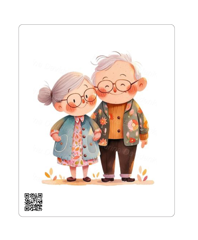 کارت پستال صوتی طرح پدربزرگ و مادربزرگ | با QR Code اختصاصی و پیام دلخواه