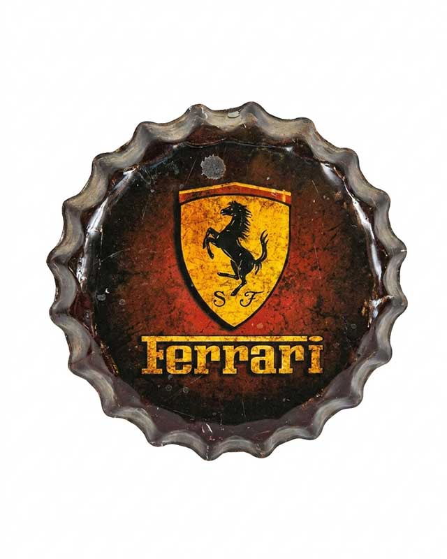 دیوارکوبِ فلزیِ طرح تشتک ferrari | اثرِ مدرن با قطر ۲۰ سانتی‌متر | دکوراسیونِ صنعتی و خاص