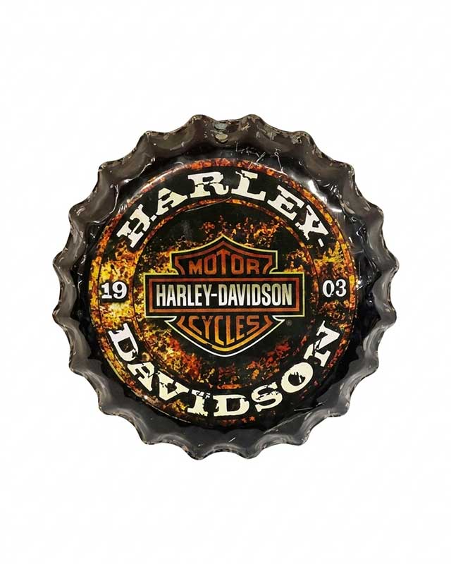 دیوارکوبِ فلزیِ طرح تشتک harley davidson | اثرِ مدرن با قطر ۲۰ سانتی‌متر | دکوراسیونِ صنعتی و خاص